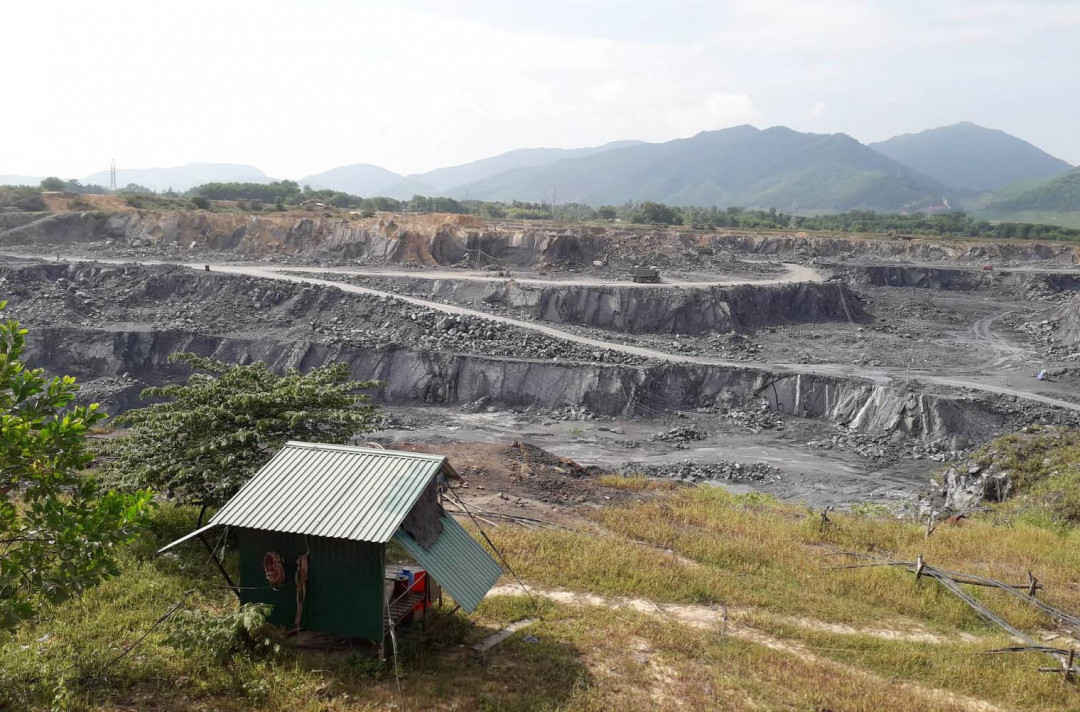 Khu vực mỏ đá vôi Đồng Lâm đang được khai thác