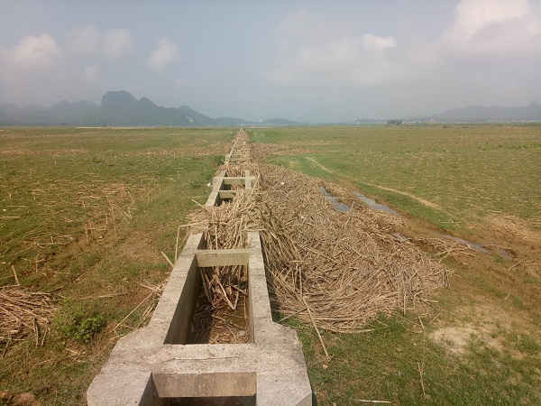 Trạm bơm Đồng Dong ở xã Nghĩa Dũng, huyện Tân Kỳ bị bùn phủ sau những đợt lũ vừa qua