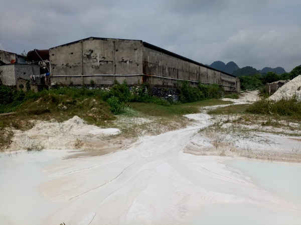 Nước thải từ xưởng đá cho tràn ra môi trường ở cụm công nghiệp Thọ Hợp 2