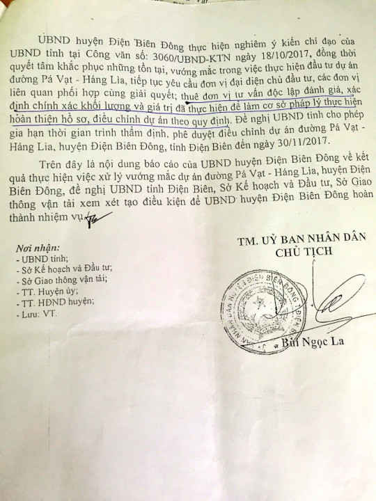 Báo cáo số 275/BC-UBND của UBND huyện Điện Biên Đông 