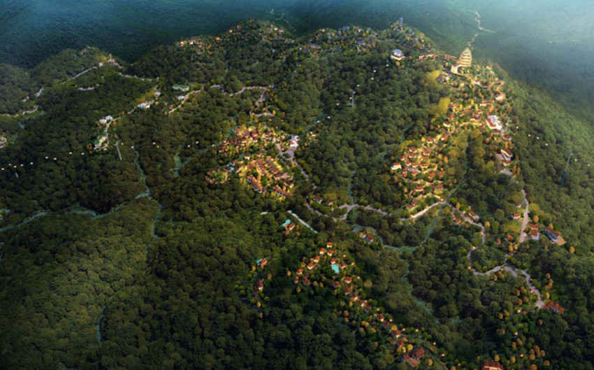 Phối cảnh Khu B của du lịch sinh thái Bạch Mã nhìn từ trên cao