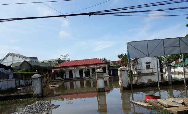 Trụ sở Hạt quản lý đường Tuần cũng thường xuyên ngập