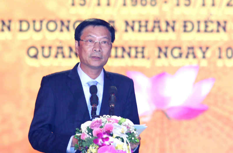 Đồng chí Nguyễn Văn Đọc - Bí thư Tỉnh ủy, Chủ tịch HĐND tỉnh Quảng Ninh phát biểu tại buổi Lễ
