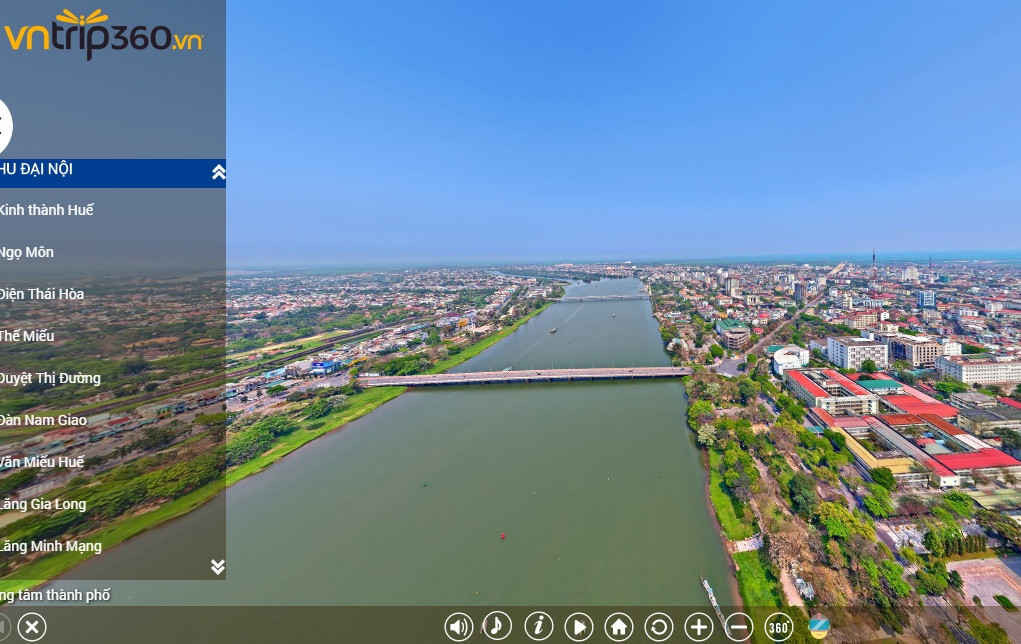 Ứng dụng công nghệ ảnh 360 độ giúp du khách có thể nhìn Huế và các địa điểm du lịch ở Cố đô từ trên cao