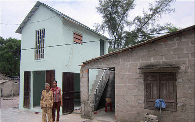 Căn nhà của bà Nguyễn Thị Thí (xã Điền Môn) sau khi được hỗ trợ và xây dựng xong