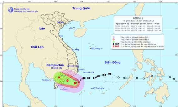 bão số 9 đổ bộ bến tre, bình thuận