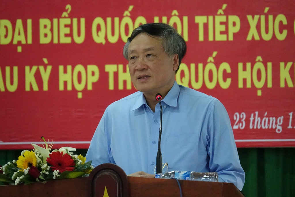 Bí thư Trung ương Đảng, Chánh án TANDTC Nguyễn Hòa Bình tiếp xúc cử tri xã Tịnh Phong