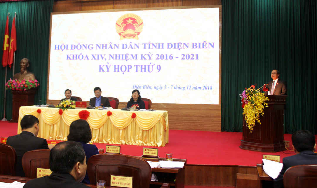 Ủy viên BCH Trung ương Đảng, Phó Chủ tịch Quốc hội, Đỗ Bá Tỵ, phát biểu tại Kỳ họp HĐND tỉnh Điện Biên, khóa XIV, nhiệm kỳ 2016 – 2021, kỳ họp thứ 9