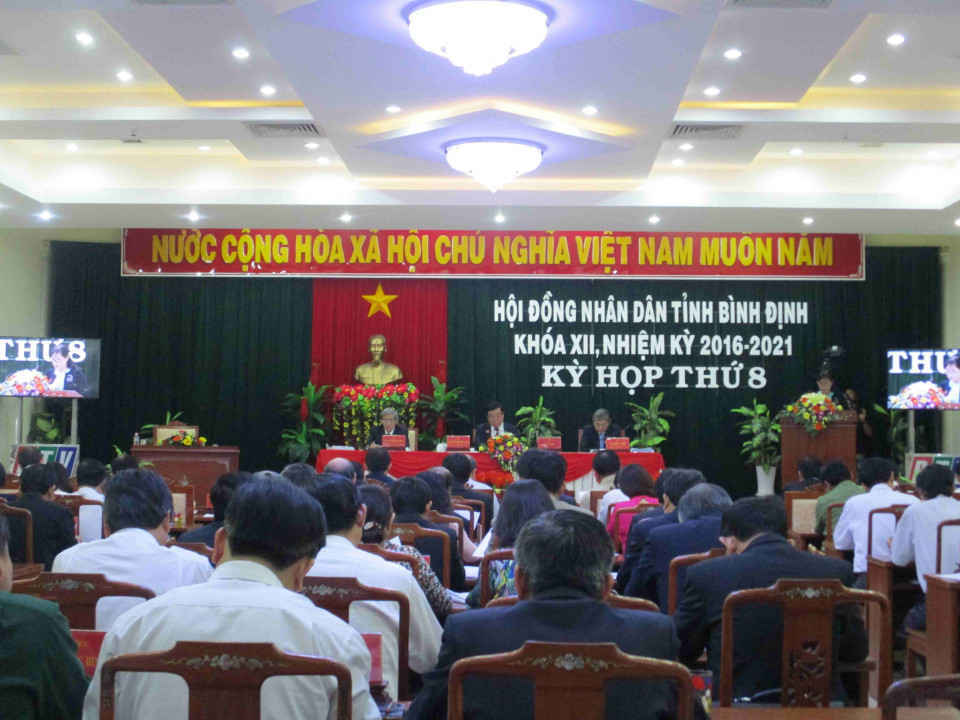 Quang cảnh kỳ họp thứ 8, HĐND tỉnh Bình Định khóa XII, nhiệm kỳ 2016-2021