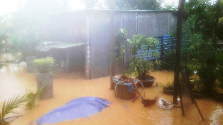 Tại thôn Trung Sơn, gần trăm hộ dân nơi đây đang sống trong cảnh ngập ngụa do mưa lớn vẫn kéo dài