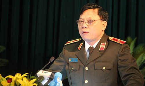 Thiếu tướng Nguyễn Hải Trung – Giám đốc Công an tỉnh Thanh hóa tại phiên chất vấn sáng ngày 13/12