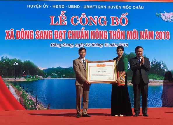 Lễ công bố xã Đông Sang đạt chuẩn nông thôn mới (NTM) năm 2018. 