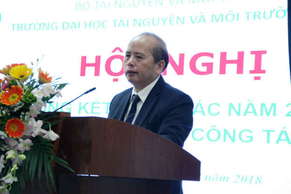 PGS. TS Nguyễn Ngọc Thanh – Hiệu trưởng trường Đại học TN&MT Hà Nội phát biểu
