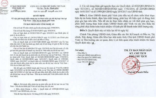 UBND tỉnh Nghệ An gia hạn dự án đến ngày 30/4/2019