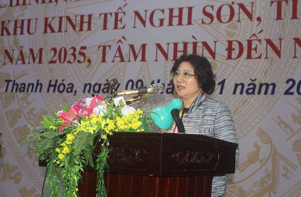 Thứ trưởng Bộ Xây dựng - Phan Thị Mỹ Linh phát biểu tại Lễ công bố.
