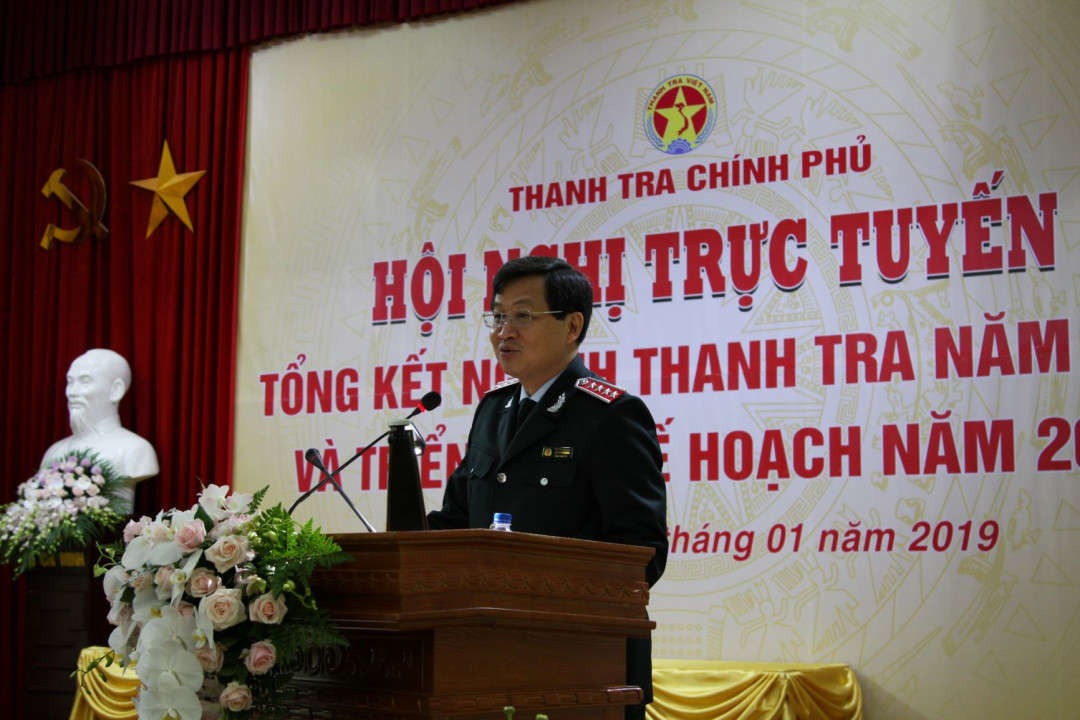 Tổng Thanh tra Lê Minh Khái thay mặt toàn ngành thanh tra tiếp thu những ý kiến chỉ đạo của Thủ tướng