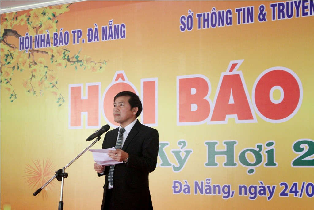 Chủ tịch Hội Nhà báo TP. Đà Nẵng Nguyễn Đức Nam đọc diễn văn khai mạc