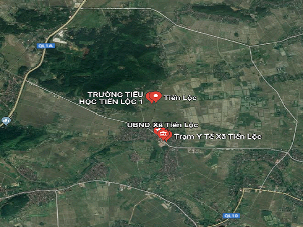 Cụm công nghiệp làng nghề Tiến Lộc được thanh lập tại xã Tiến Lộc, huyện Hậu Lộc (Thanh Hóa) trên diện tích 6,0 ha (Ảnh google.com/maps)