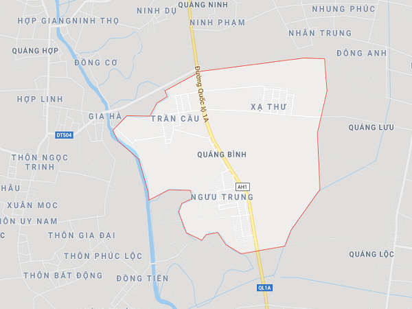 Cụm công nghiệp Cống Trúc được thành lập tại xã Quảng Bình, huyện Quảng Xương (Thanh Hóa) trên diện tích 50 ha (Ảnh google.com/maps)