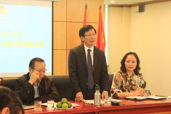 Ông Vũ Minh Sơn – Chủ tịch Công đoàn Bộ Tài nguyên và Môi trường phát biểu tại hội nghị