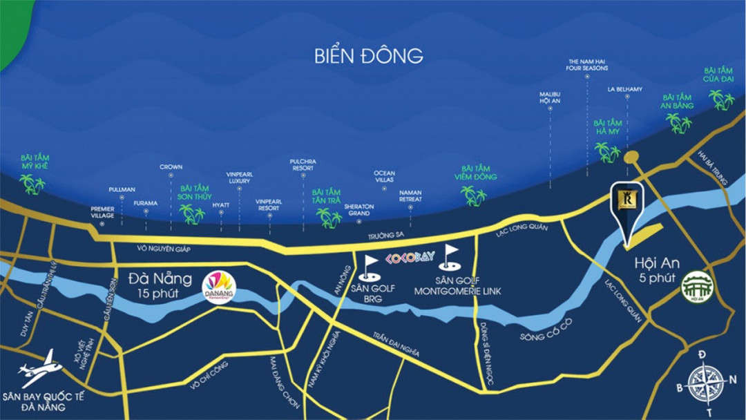 Cụm hạ tầng nổi bật tại tuyến đường du lịch biển nối liền Đà Nẵng - Hội An
