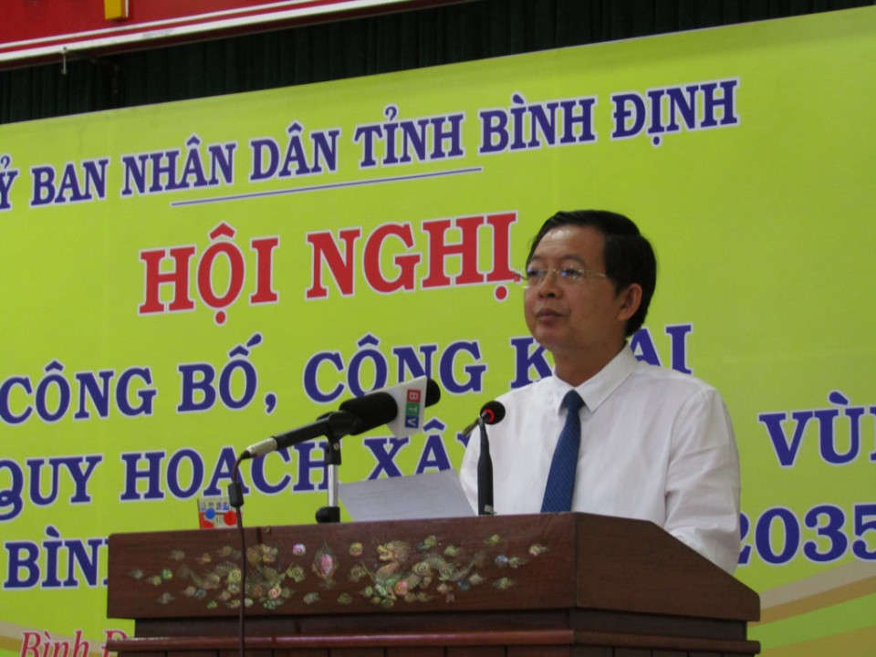Ông Hồ Quốc Dũng – Chủ tịch UBND tỉnh Bình Định phát biểu 