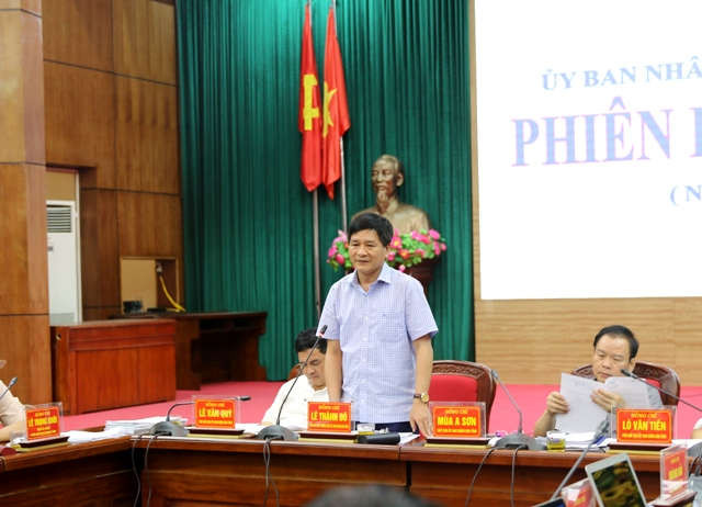 Ông Lê Thành Đô, Phó Chủ tịch Thường trực UBND tỉnh Điện Biên tham gia ý kiến về chủ trương đầu tư Dự án.