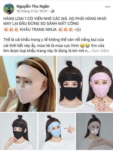 Khẩu trang 'ninja' đang rất hút khách tại shop của chị Nguyễn Thu Ngân