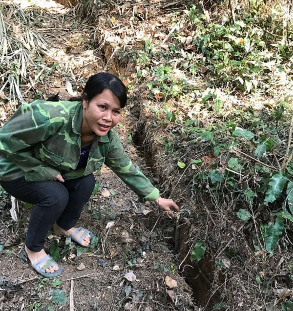 Vết lứt tại đồi Mùn xã Cẩm Thành, huyện Cẩm Thủy