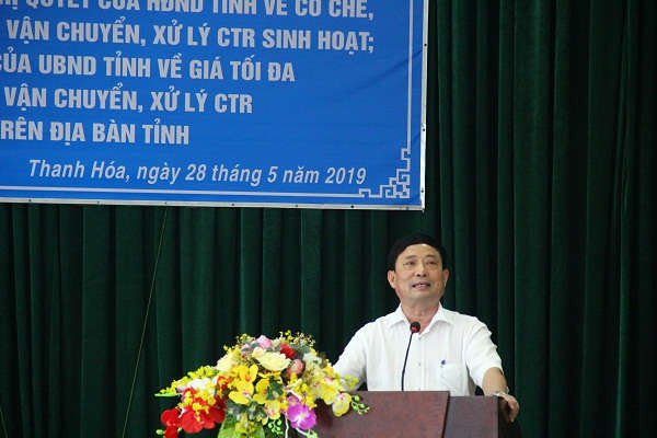 Ông Đào Trọng Quy – Giám đốc Sở Tài nguyên và Môi trường phát biểu tại hội nghị