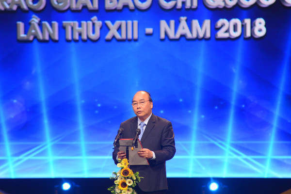Thủ tướng Nguyễn Xuân Phúc phát biểu tại lễ trao giải