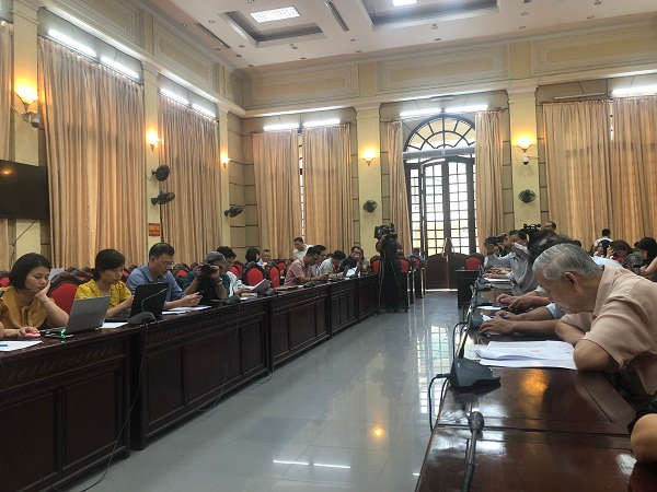 Toàn cảnh Hội nghị giao ban báo chí do ban Tuyên giáo Thành ủy Hà Nội tổ chức ngày 11/6/2019