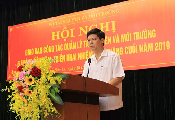 Ông Nguyễn Đắc Lực, Giám đốc Sở TN&MT Sơn La phát biểu khai mạc hội nghị