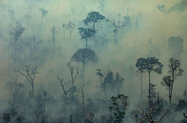 Khói cuồn cuộn trong quần xã sinh vật Amazon ở Altamira thuộc bang Pará. Ảnh: Victor Moriyama / AFP / Getty Images