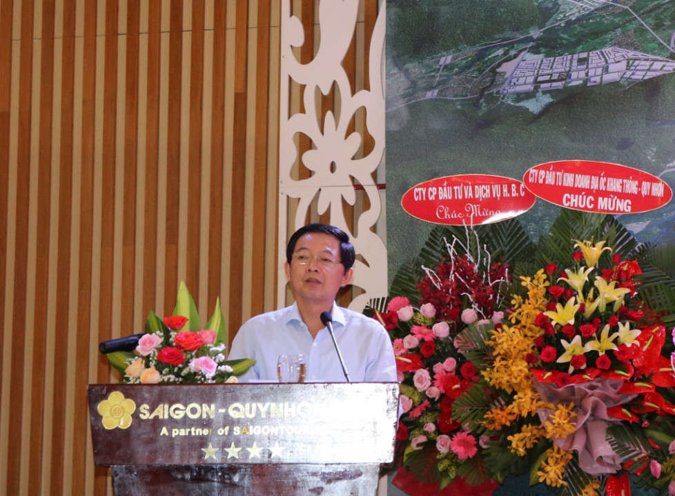 Ông Hồ Quốc Dũng - Chủ tịch UBND tỉnh Bình Định phát biểu 