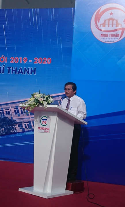 Ông Lưu Xuân Vĩnh - Chủ tịch UBND tỉnh Ninh Thuận phát biểu tại buổi lễ