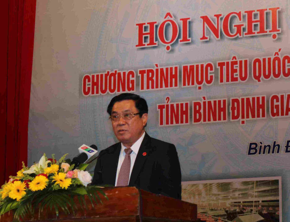 Bí thư Tỉnh ủy Nguyễn Thanh Tùng – Trưởng Ban chỉ đạo Chương trình mục tiêu quốc gia XDNTM tỉnh Bình Định phát biểu chỉ đạo