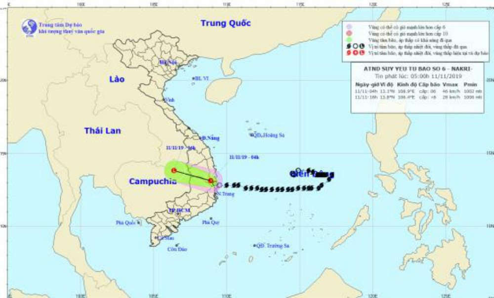 Áp thấp nhiệt đới giật cấp 8 đi sâu vào đất liền, nguy cơ sạt lở đất, ngập lụt ở Bình Định, Phú Yên