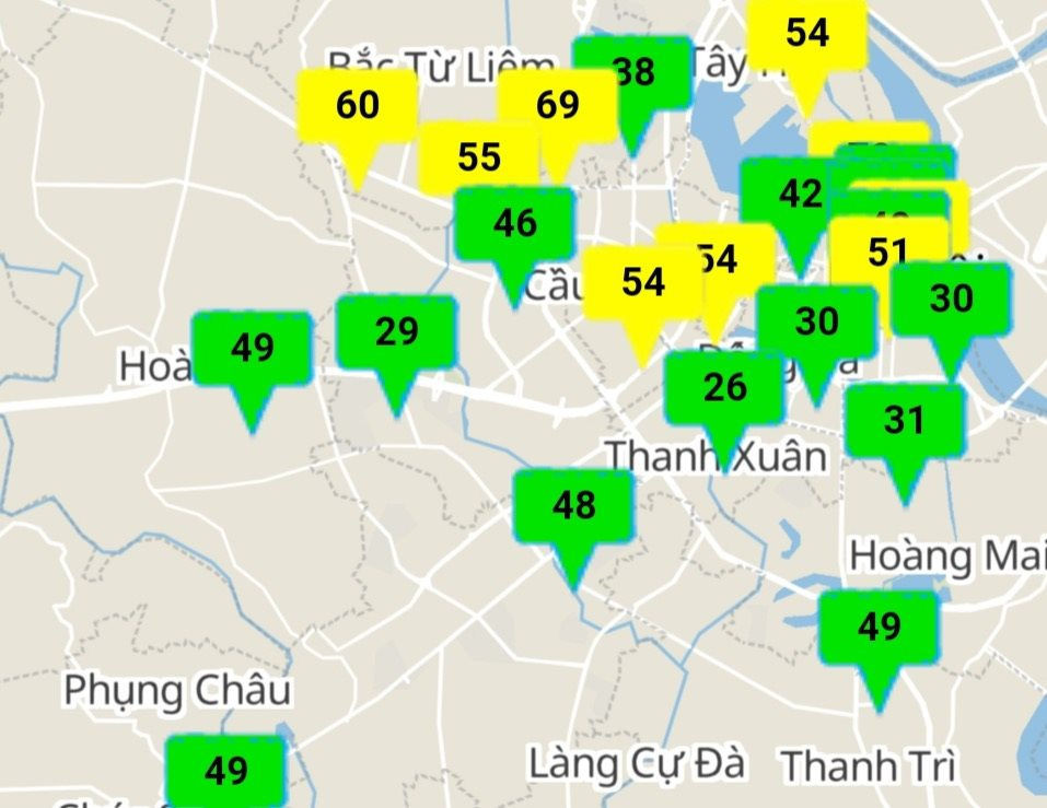 Chất lượng không khí Hà Nội ngày 31/7:  “Sắc xanh” trở lại ở nhiều khu vực