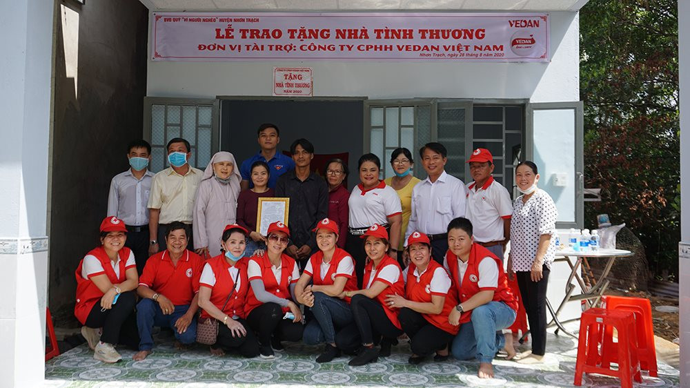 Vedan Việt Nam trao tặng nhà tình thương cho 2 hộ dân có hoàn cảnh khó khăn
