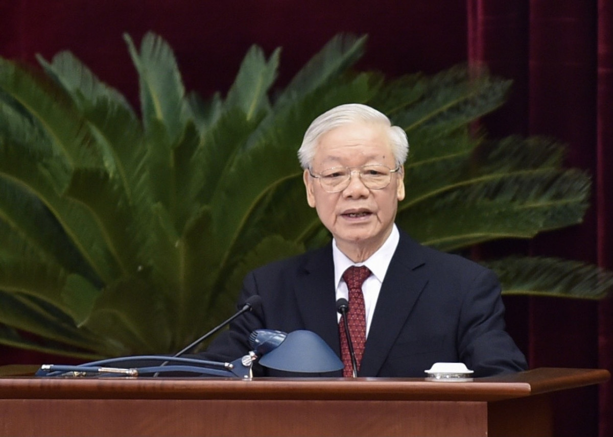 Tổng Bí thư Nguyễn Phú Trọng phát biểu tại Hội nghị - (Ảnh: Hiếu Minh/VOV.VN)