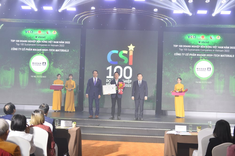 Masan High-Tech Materials 5 năm liên tiếp lọt Top 100 Doanh nghiệp bền vững Việt Nam