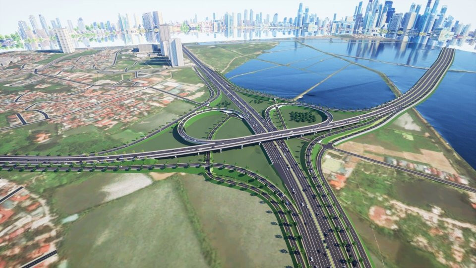Phối cảnh dự án Đầu tư xây dựng tuyến đường kết nối đường Pháp Vân – Cầu Giẽ với đường Vành đai 3. 