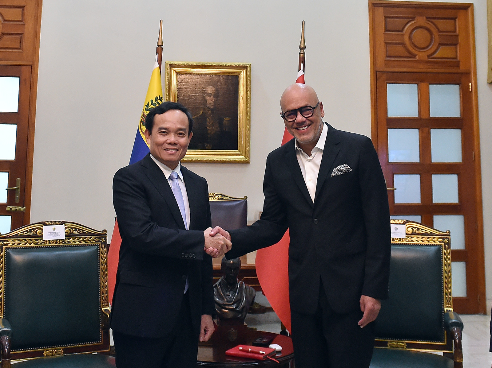 Phó Thủ tướng Trần Lưu Quang hội kiến Chủ tịch Quốc hội Venezuela- Ảnh 1.