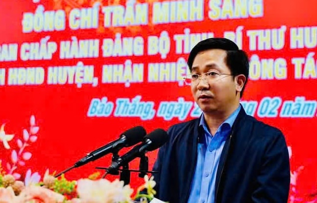 Ông Trần Minh Sáng, Bí thư Huyện ủy Bảo Thắng được điều động giữ chức Giám đốc Sở Nông nghiệp và Môi trường tỉnh Lào Cai. Ảnh: T.Nga.