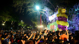 Hàng nghìn người dân thích thú ngắm hoa anh đào giữa lòng Thủ đô