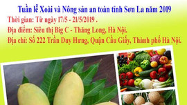 Tuần lễ Xoài và Nông sản an toàn tỉnh Sơn La khai mạc ngày 17/5 tại Hà Nội