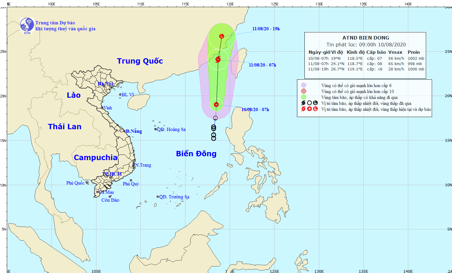 Áp thấp nhiệt đới mạnh lên thành bão số 3 trên biển Đông