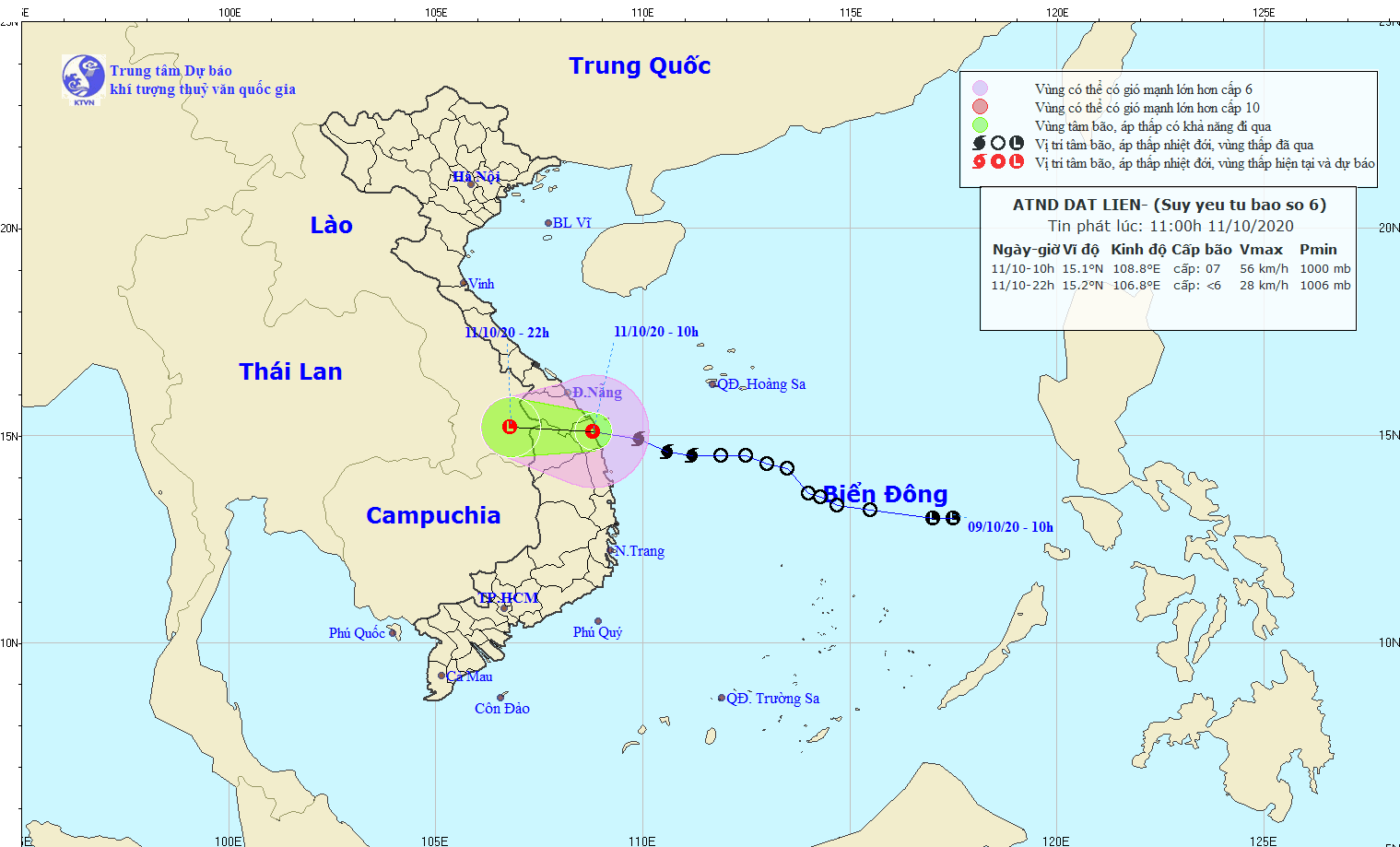 Bão số 6 đổ bộ đất liền Quảng Nam, Quảng Ngãi, suy yếu thành áp thấp nhiệt đới