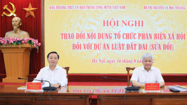 Bộ TN&MT làm việc với Ủy ban Trung ương Mặt trận Tổ quốc Việt Nam về Dự án Luật Đất đai (sửa đổi)